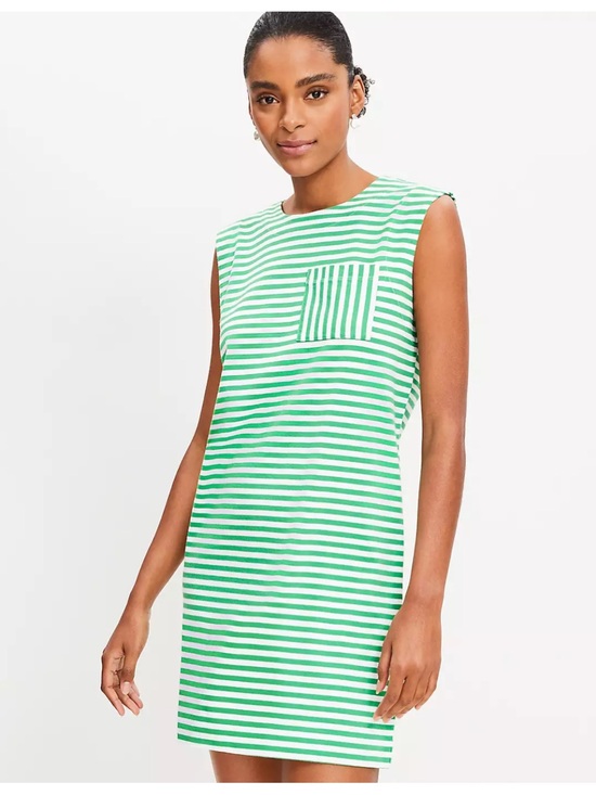 LOFT Dresses & Skirts - NWT-LOFT Striped Pocket Muscle Tee Dress-Large